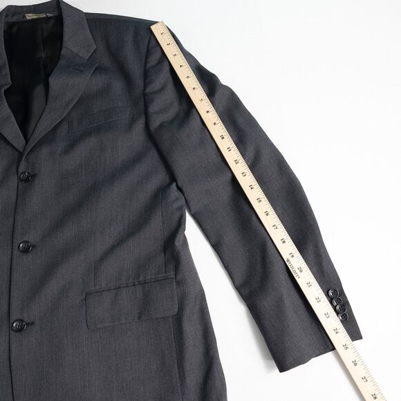 Banana Republic 100% Wool Three Button Blazer Jacket Mens 42R Charcoal Gray - Picture 5 of 16